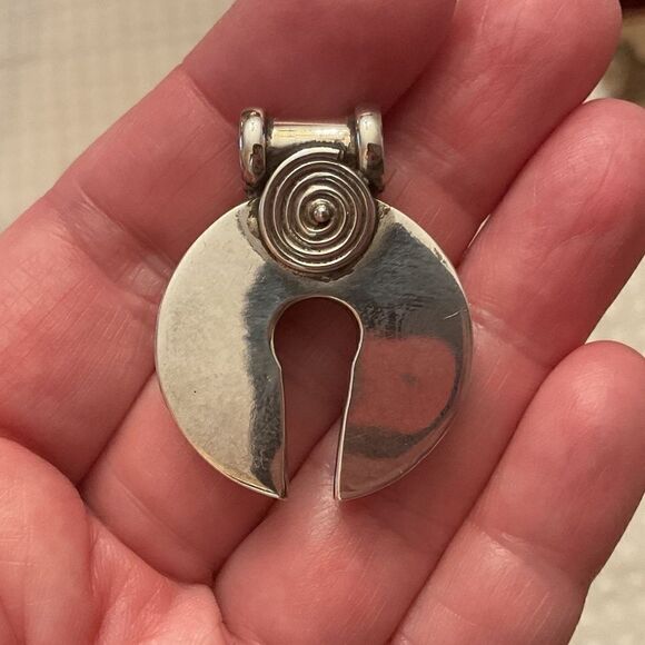 STERLING SILVER 925 ANCIENT GREEK DESIGN SOLID PENDANT - Picture 6 of 11